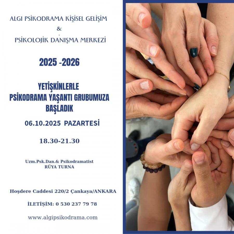 2025 - 2026 YETİŞKİNLERLE PSİKODRAMA YAŞANTI GRUBUMUZA BAŞLADIK